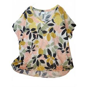 Rachel Zoe Women's Linen Floral Print Blouse 3X NWOT